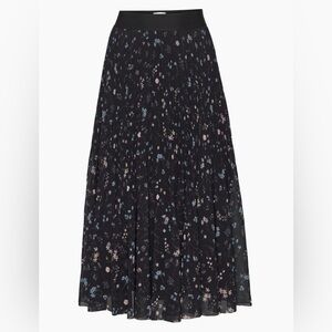 Aritzia Black Floral Twirl Skirt